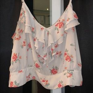 White Crop Top Floral